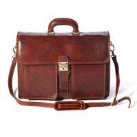 milan flapover briefcase in cognac by adventure avenue