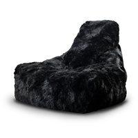 mighty sheepskin fur bean bag in black