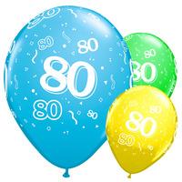 Milestone Birthday Age 80 Latex Party Balloons