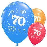 Milestone Birthday Age 70 Latex Party Balloons