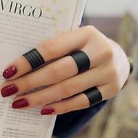 Midi Rings Band Rings Love Personalized Silver Circle Black Jewelry For Wedding Party Gift Daily Casual 3pcs