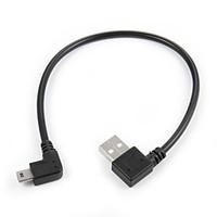 Mini USB 5Pin 90 Degree Right Angled Male to Left USB 2.0 Male Data Charge Cable 20cm