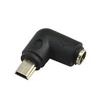 Mini USB 5Pin Male to DC Power Jack 5.5 2.1mm Charge Adpter Right Angled 90 Degree Type