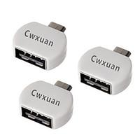 Micro USB Male to USB Female OTG Adapters for Android Smart Phone / MID (3PCS)
