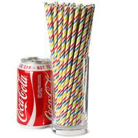 Mix & Match Multi Coloured Striped Paper Straws 8inch (Case of 360)