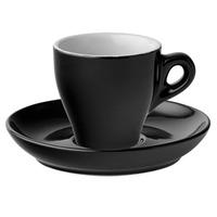 Midnight Espresso Cups & Saucers Black 2.5oz / 80ml (Pack of 6)
