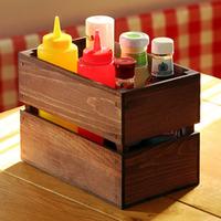 Mini Rustic Wooden Crate Table Tidy 23.5 x 14 x 16.5cm (Case of 9)