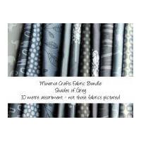 Minerva Crafts Fabric Bundle Shades of Grey 10m Shades of Grey
