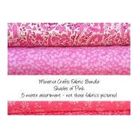 Minerva Crafts Fabric Bundle Shades of Pink 5m Shades of Pink
