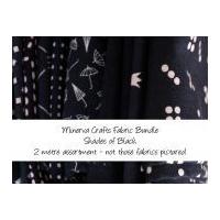 Minerva Crafts Fabric Bundle Shades of Black 2m Shades of Black