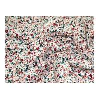 miniature trailing floral print cotton poplin fabric wine green