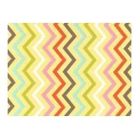 Michael Millar Mini Chic Chevron Poplin Quilting Fabric Spa