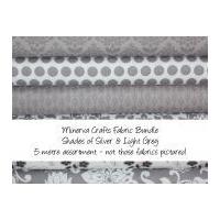 minerva crafts fabric bundle shades of silver light grey 5m shades of  ...