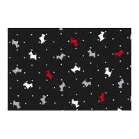 Michael Millar Scottie Toss Poplin Quilting Fabric Black