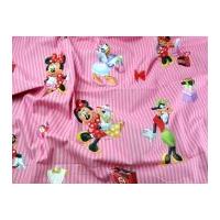 Minnie Mouse & Friends Print Cotton Disney Fabric Pink