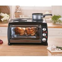 mini oven with two ring hob 26l black