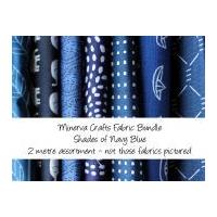 Minerva Crafts Fabric Bundle Shades of Navy Blue 2m Shades of Navy Blue