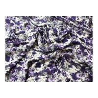 Mix & Match Polyester Crepe Dress Fabric Patterned Purple