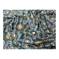 Mix & Match Polyester Crepe Dress Fabric Patterned Teal