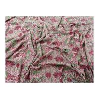 Mix & Match Polyester Crepe Dress Fabric Patterned Rose