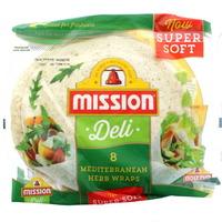 Mission Tortilla Wraps Mediterranean Herb 8 Pack