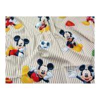 Mickey Mouse Print Cotton Disney Fabric Beige