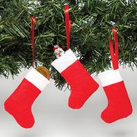Mini Felt Christmas Stockings (Pack of 8)