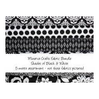 Minerva Crafts Fabric Bundle Shades of Black & White 5m Shades of Black & White