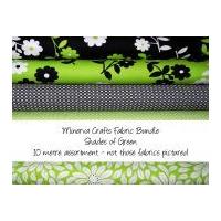 Minerva Crafts Fabric Bundle Shades of Green 10m Shades of Green