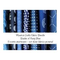 minerva crafts fabric bundle shades of navy blue 5m shades of navy blu ...