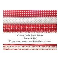 Minerva Crafts Fabric Bundle Shades of Red 10m Shades of Red