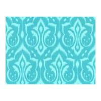 Michael Millar Ikat Damask Cotton Quilting Fabric Turquoise