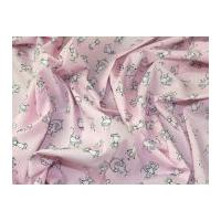 Mice Print Cotton Poplin Dress Fabric Pink