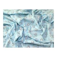 Mice Print Cotton Poplin Dress Fabric Sky Blue