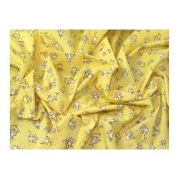 Mice Print Cotton Poplin Dress Fabric Lemon