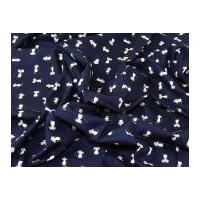 Mice Print Cotton Poplin Dress Fabric Navy Blue