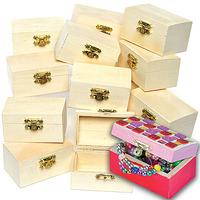 Mini Wooden Treasure Chests Bulk Pack (Pack of 32)