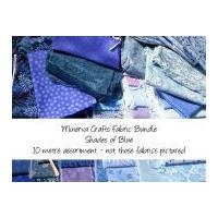 Minerva Crafts Fabric Bundle Shades of Blue 10m Shades of Blue
