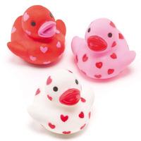 Mini Heart Rubber Ducks (Pack of 6)