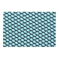 Michael Millar Scottie Houndstooth Poplin Quilting Fabric Aqua