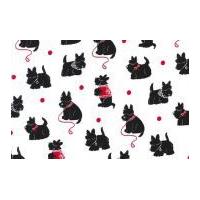 Michael Millar Bespoke Scotties Poplin Quilting Fabric White