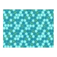 Michael Millar Honey Hive Cotton Quilting Fabric Turquoise