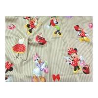 Minnie Mouse & Friends Print Cotton Disney Fabric Beige