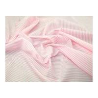 mini stripe print polycotton dress fabric pale pink white
