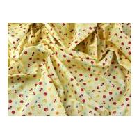 Miniature Fruits Print Combed Cotton Poplin Dress Fabric Lemon