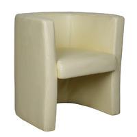 Milano Leather Reception Tub Chair Cream