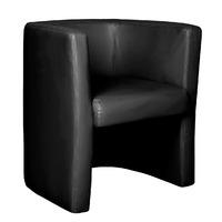 Milano Leather Reception Tub Chair Black