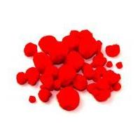 Mixed Size Plain Craft Pom Poms Red