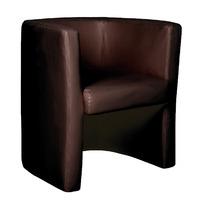 Milano Leather Reception Tub Chair Brown