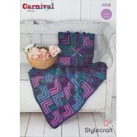Mitred Square Throw and Cushion in Stylecraft Carnival Chunky and Special Aran (9306)